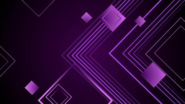 Abstract geometric background with layered diagonal lines and floating squares animation
