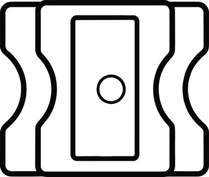 Simple line illustration of a ticket or voucher template with a circular hole