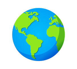 Fototapeta premium Earth globe flat vector illustration