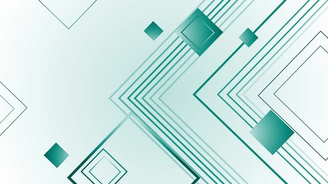Abstract geometric background with layered diagonal lines and floating squares animation