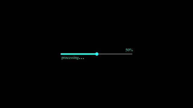white glowing loading bar Neon Glow 0 to 100% Progress Bright loading bar black progress loading bar on black 4k animation video..........