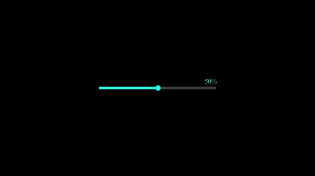 white glowing loading bar Neon Glow 0 to 100% Progress Bright loading bar black progress loading bar on black 4k animation video..........