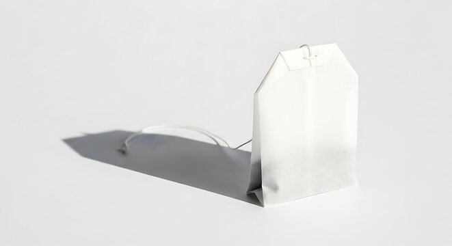 White Gift Box with Shadow on White Surface