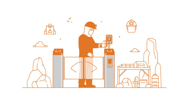 Miner Access Control System with Facial Recognition Turnstile