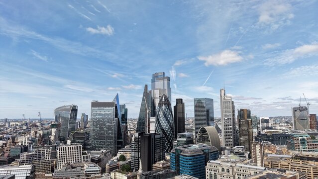 City of London Skyline With Iconic Skyscrapers on a Sunny Day