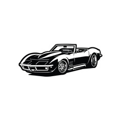 Obraz premium Classic american convertible sport car vector isolated