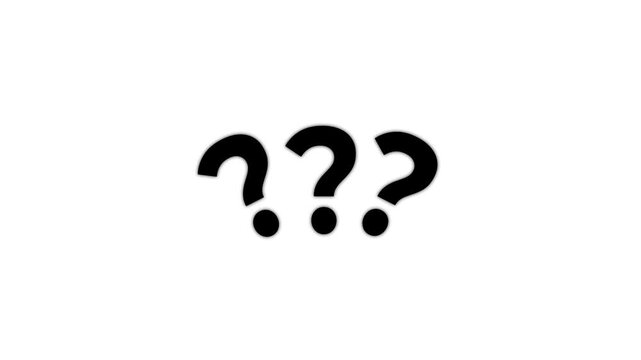 Question marks animated on white background 4k video