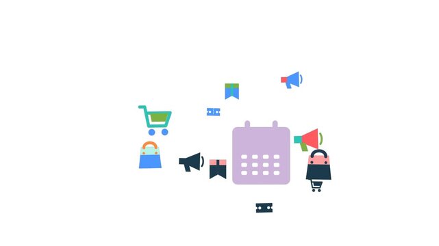 Flat vector retail savings animation with gift and coupon motion 160