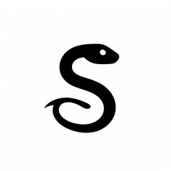 Fototapeta premium black and white snake black snake symbol black snake vector
