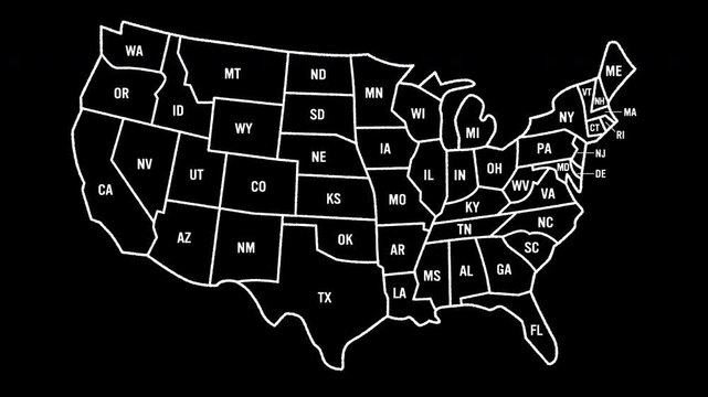 USA Map Animation on Alpha channel