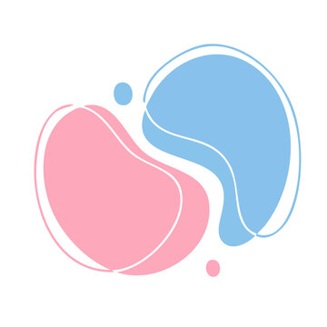 Flat design heart symbol with pink and blue circles