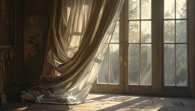 Elegant Curtains by Large Window