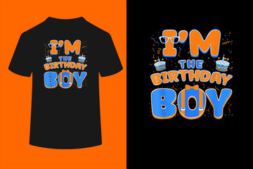 Cute I’m The Birthday Boy Matching Blue Orange Party T-Shirt  © ben