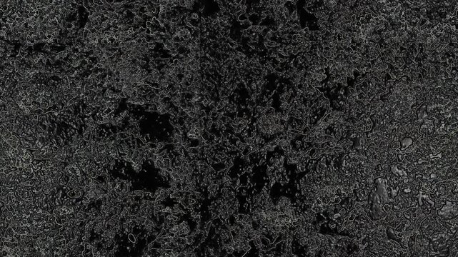 Dark abstract texture with intricate organic patterns, porous formations, shadows, and layered depth. Grunge texture background animation.