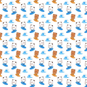 seamless pattern bubu dudu summer