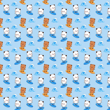 seamless pattern with bubu dudu summer