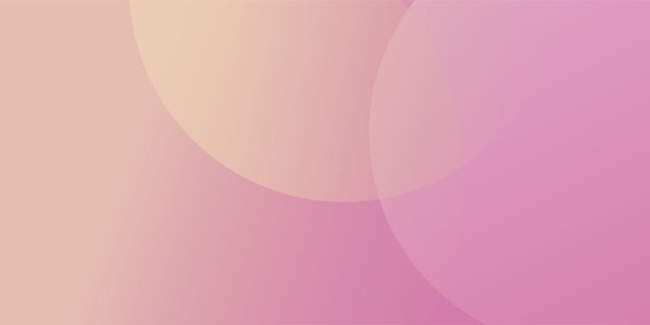 Soft pastel background with overlapping circles. Pink and yellow hues create a smooth, gradient texture. Pink and yellow dominate the background. Minimal abstract circles vector gradient background