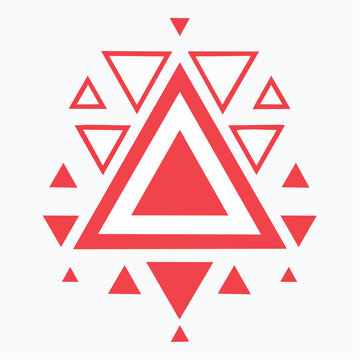 Geometric Red Triangle Pattern