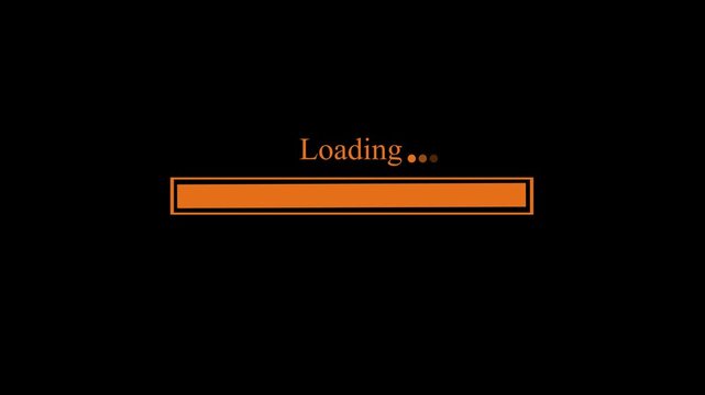 Minimal loading screen with progress bar animation
