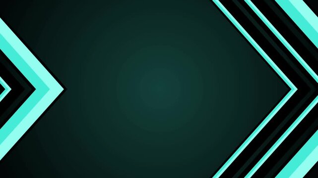 Dark background with layered chevron arrows pointing right minimalist geometric abstract design animation
