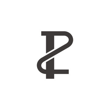 letter 2p p2 simple linked curves logo vector