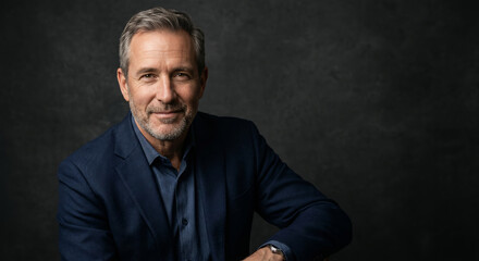 Fototapeta premium portrait of successful senior businessman consultant looking at camera and smiling