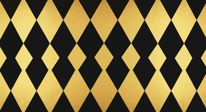 Gold and black harlequin pattern background