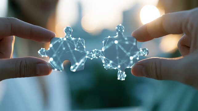 abstract digital puzzle pieces reveal data model predictions for strategy