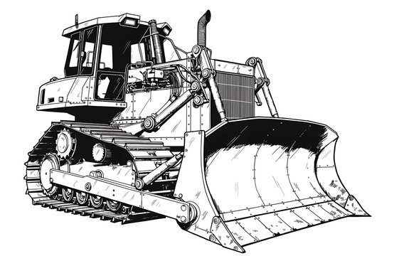 excavator on a white background