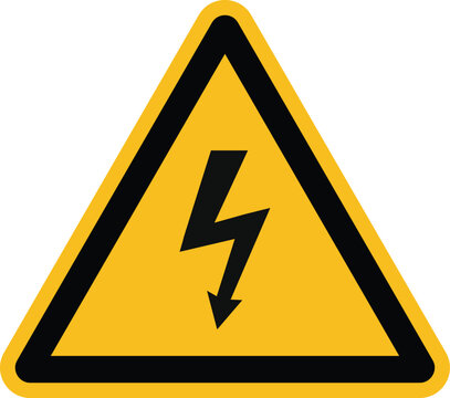 High voltage warning sign. danger icons with triangle and lightning bolt. workplace safety notification design. Electrical shock and danger symbols. lightning bolt indicators