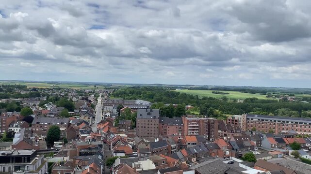 aerial view of the city, Tongeren (Belgium)