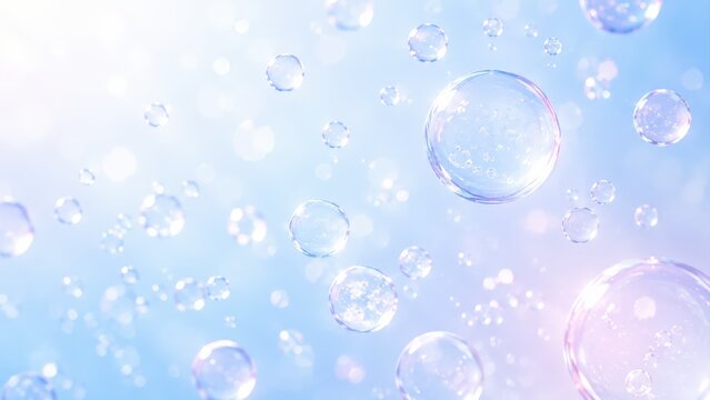 光の中に舞い上がる透明な泡