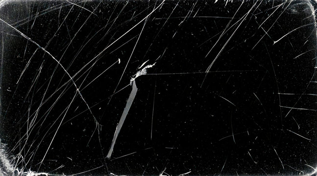 Black Grunge Texture with Scratches and Light Streaks