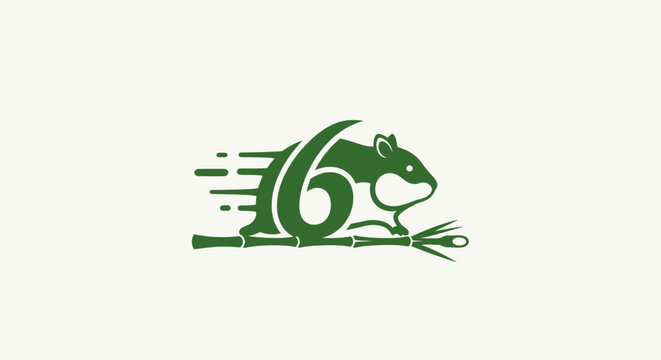 Green rat logo with scissors and speed lines design.