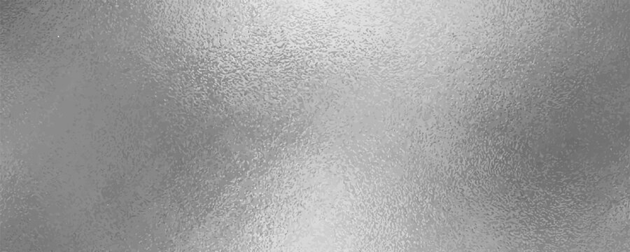 Shiny silver foil metallic texture - glossy gray steel gleaming surface, frosted glass effect with blur glare reflection, bright polished metal material.