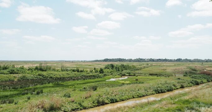Brouage Marshes, natural sites in Charente-Maritime. Swampy land, wet meadows and salt meadows stretching between Marennes, Hiers-Brouage, Rochefort, the Atlantic Coast and the Seudre River
