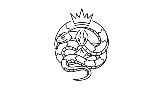 Snake Wrapped Around Crown Symbol.