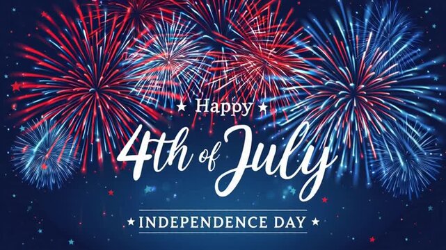 Colorful fireworks display celebrating Independence Day on July 4th