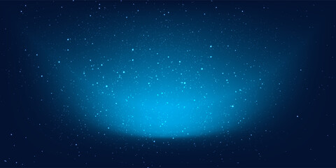 Dark deep blue universe background with bright stars and milky way forming abstract outer space galaxy. Cosmic night sky for astronomy theme. © Muis