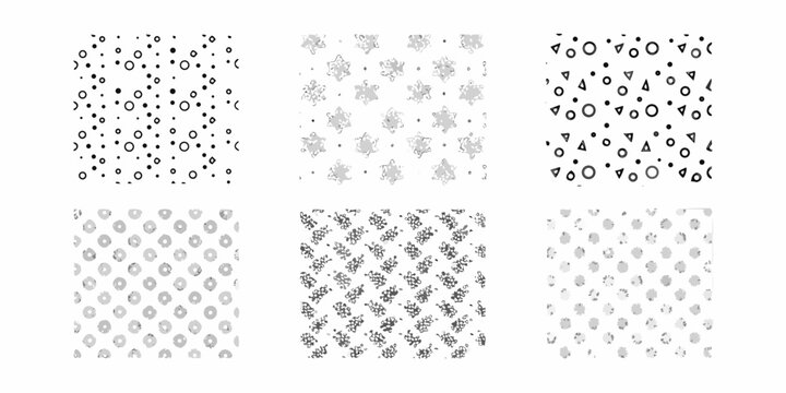 Hand Drawn Abstract Patterns Set On White Background