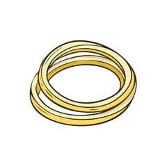 Fototapeta premium A stack of golden rubber bands tied together in a looped knot symbolizing connection and unity
