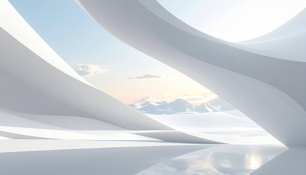 Minimalist White Abstract Architecture