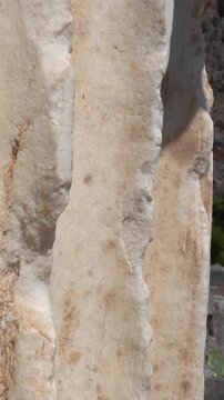 Ancient ionic order marble column in Greece