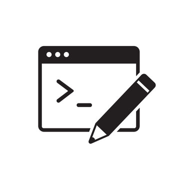 Code Editor Programming Vector Flat Icon for Software Development Interface