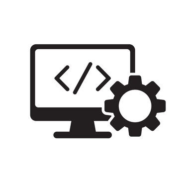 Software Development Coding Vector Flat Icon for Programming Configuration System