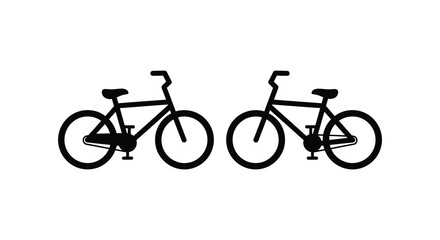 Naklejka premium Two Bicycles Side By Side Black Silhouette bicycle bikes