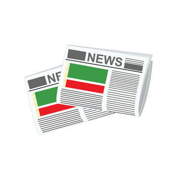 Chechen Republic Newspapers News Vector Illustration