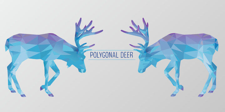 Polygonal Deer Illustration Geometric Shapes And Cool Blue Tones