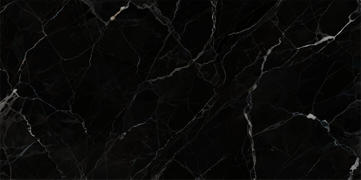 Luxurious black marble stone texture with refined white and gold veining, premium dark natural surface background for luxury interiors, architectural decor, countertops and creative design backdrops