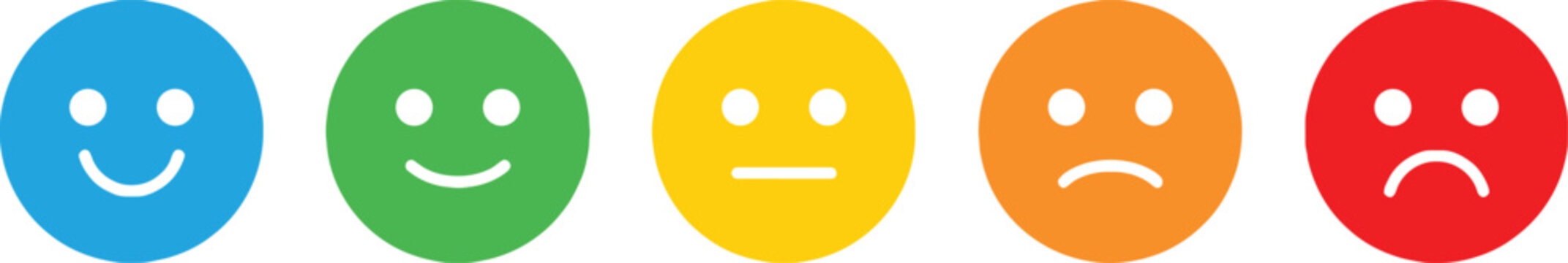 Customer Satisfaction Rating Feedback Emoticon Icon Set Vector Illustration